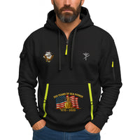 Personalized US Navy Quarter Zip Hoodie KRQZ06