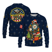 Personalized US Navy Christmas Ugly Sweater KRUST14