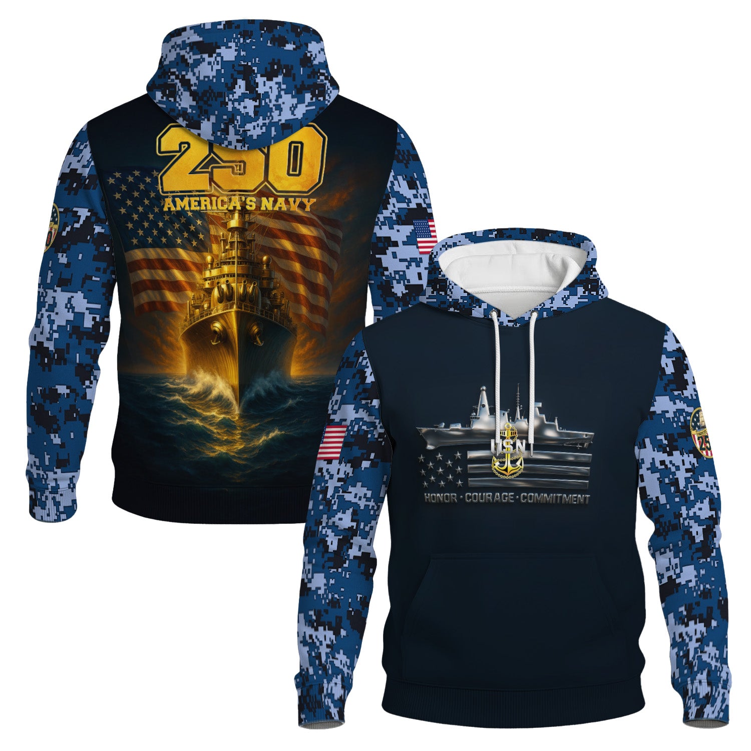 Personalized US Navy 3D All Over Print Hoodie KRH3D06
