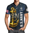 US Navy Polo Shirt – Bold Anchor Design with Custom Rank, Text & Years