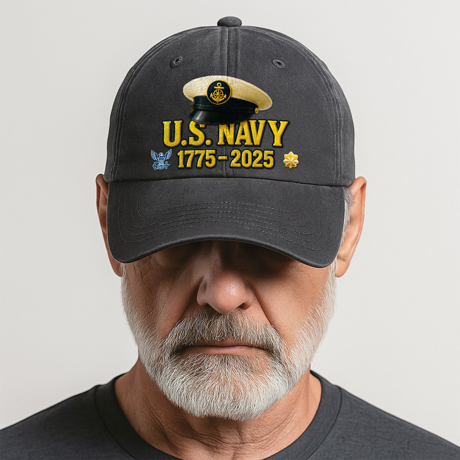 Custom Ranks & Text Premium Washed Denim Cap DC019