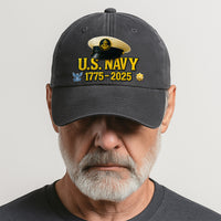 Custom Ranks & Text Premium Washed Denim Cap DC019