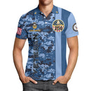 Custom Rank & Text Polo Shirt – Digital Camo Veteran Edition with 250th Anniversary