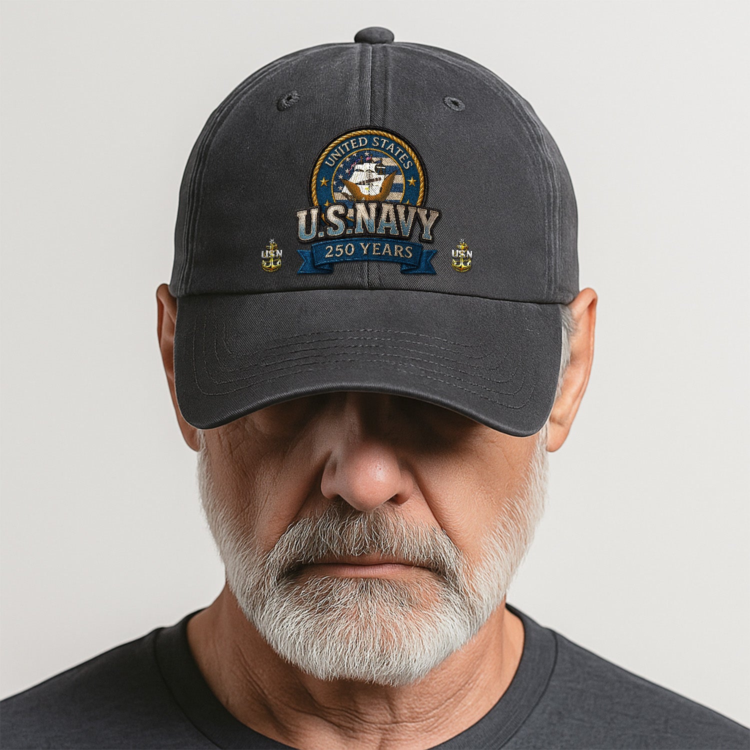 Custom Ranks & Text Premium Washed Denim Cap DC020