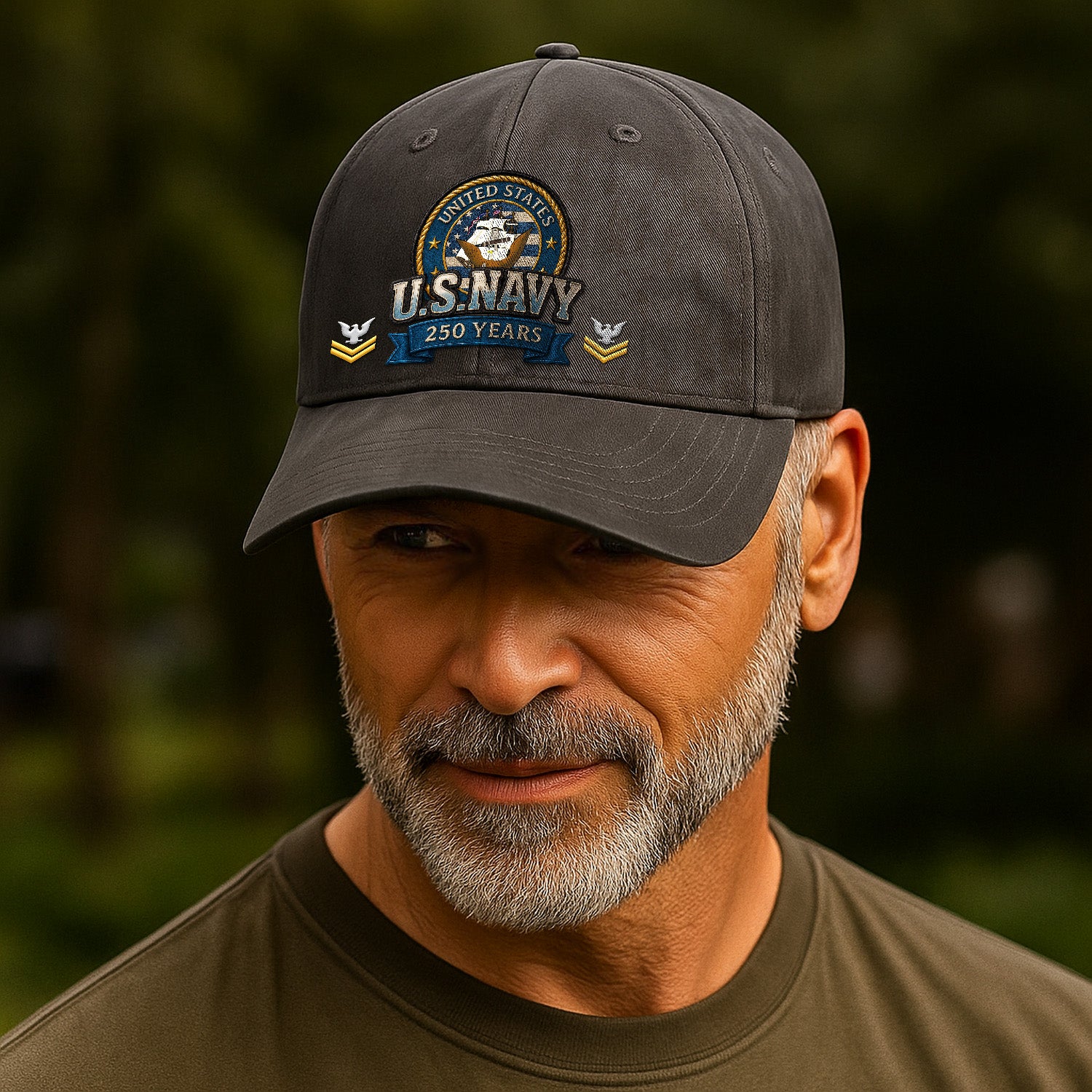 Custom Ranks & Text Premium Washed Denim Cap DC020