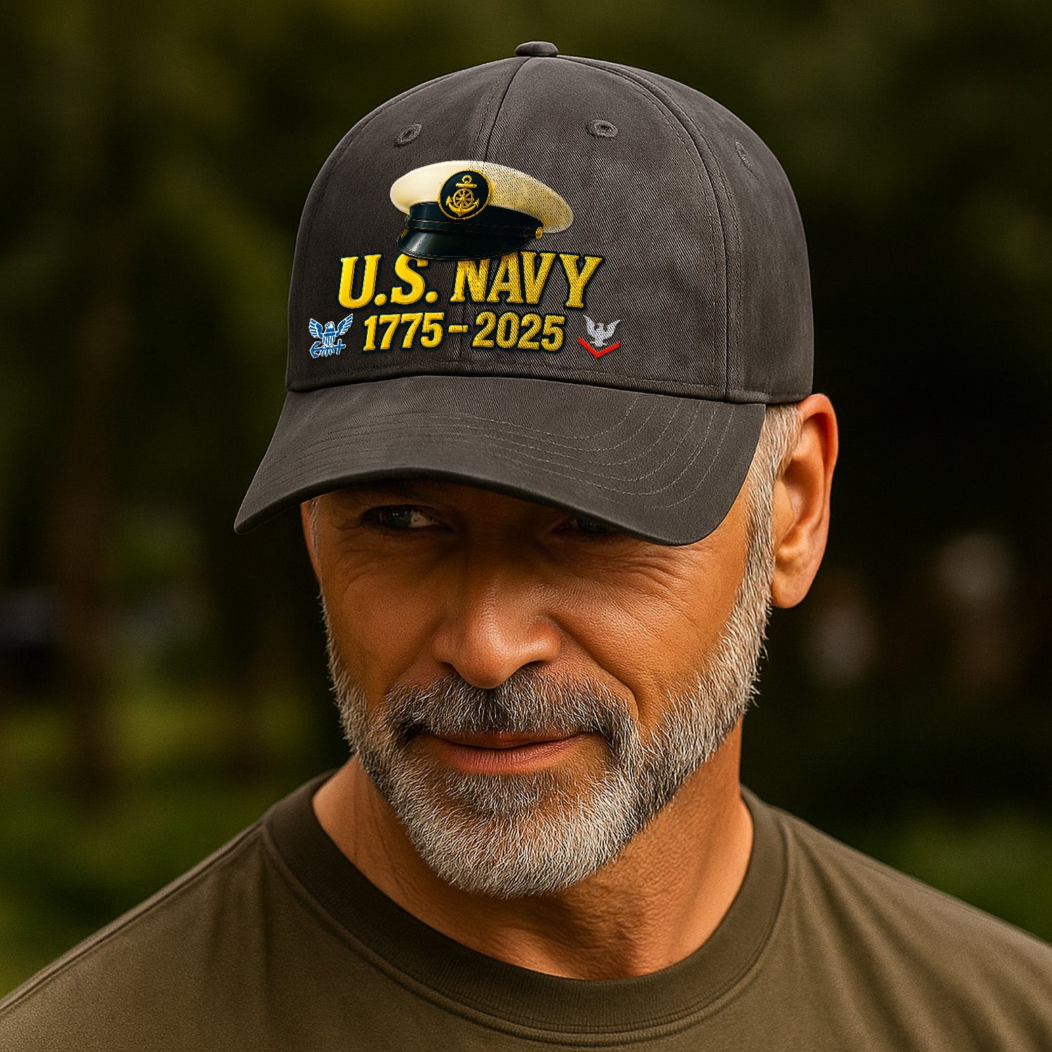 Custom Ranks & Text Premium Washed Denim Cap DC019