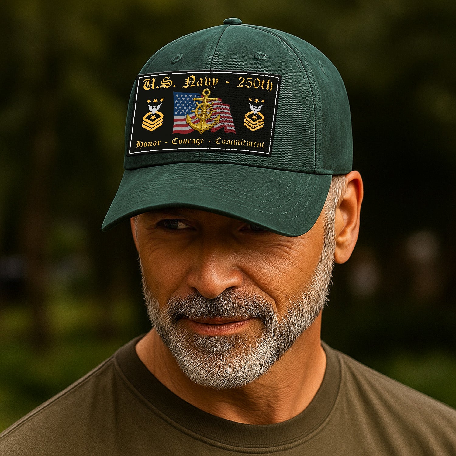 Custom Ranks & Text Premium Washed Denim Cap DC018