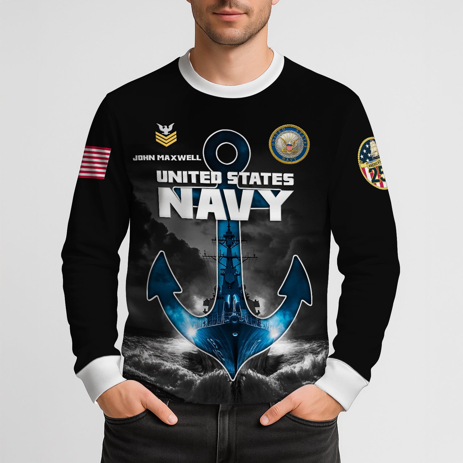 Personalized US Navy Sweatshirt KRSTS01