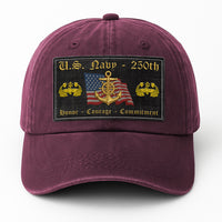 Premium Washed Denim Cap – Embroidered-Effect Print DC001