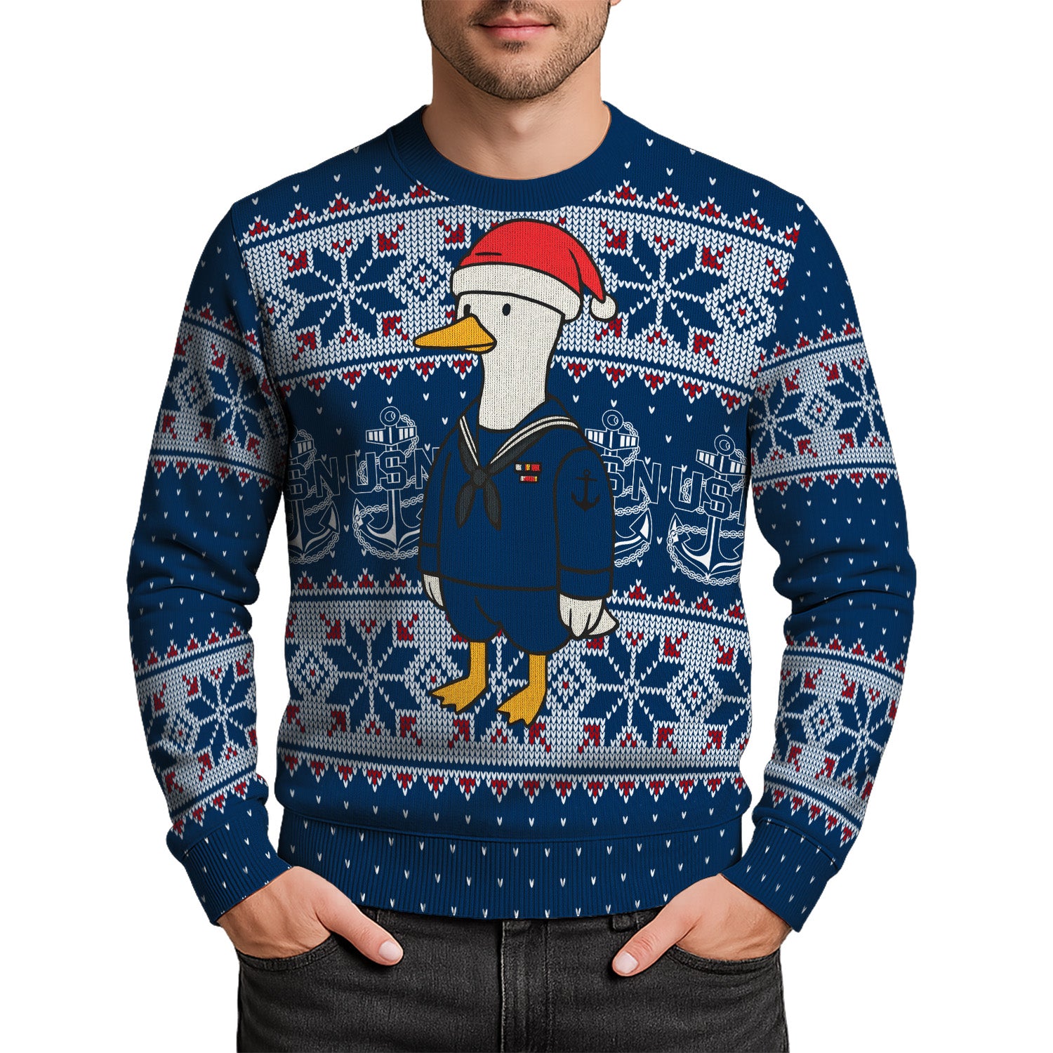 US Navy Sailor Christmas Ugly Sweater