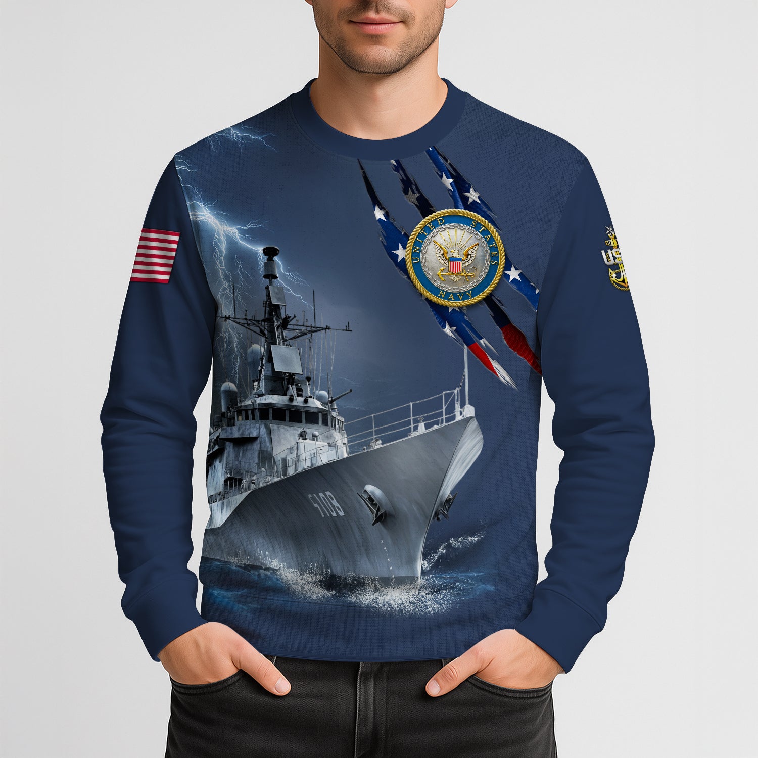 Personalized US Navy Sweatshirt KRSTS03