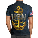 US Navy Polo Shirt – Bold Anchor Design with Custom Rank, Text & Years