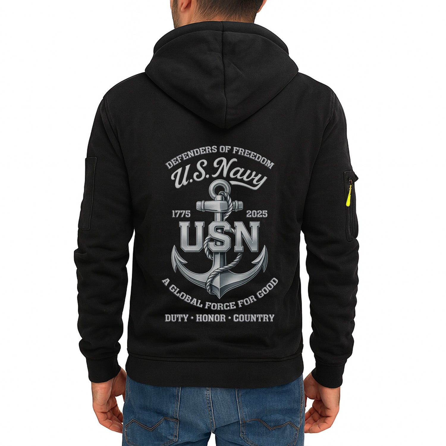 Personalized US Navy Quarter Zip Hoodie KRQZ02