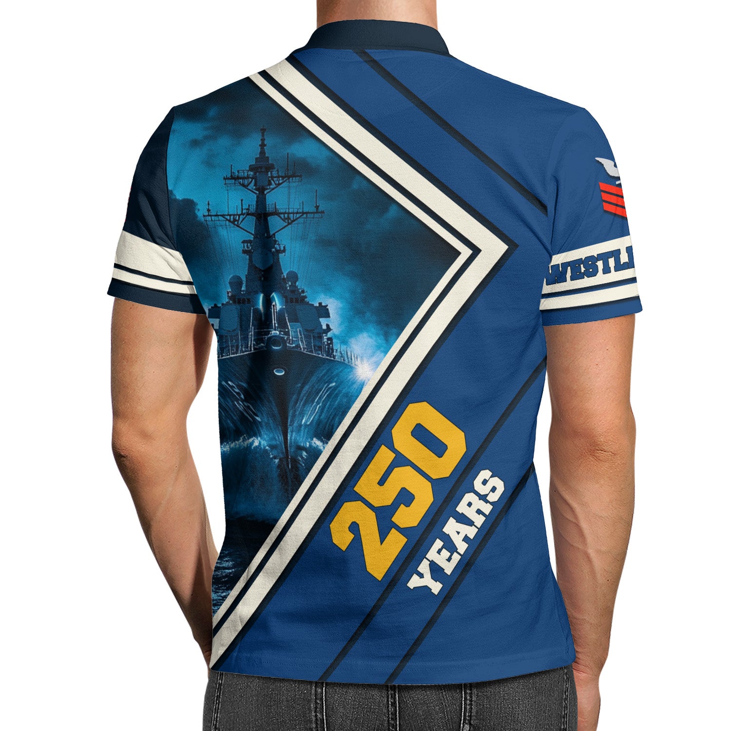 US Navy Polo Shirt – Bald Eagle & American Stars Custom Veteran