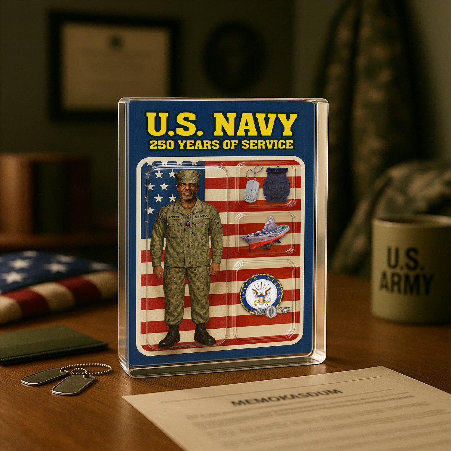 Personalized Acrylic Plaque with NWU Camouflage Uniform