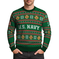 Personalized US Navy Christmas Ugly Sweater UST024