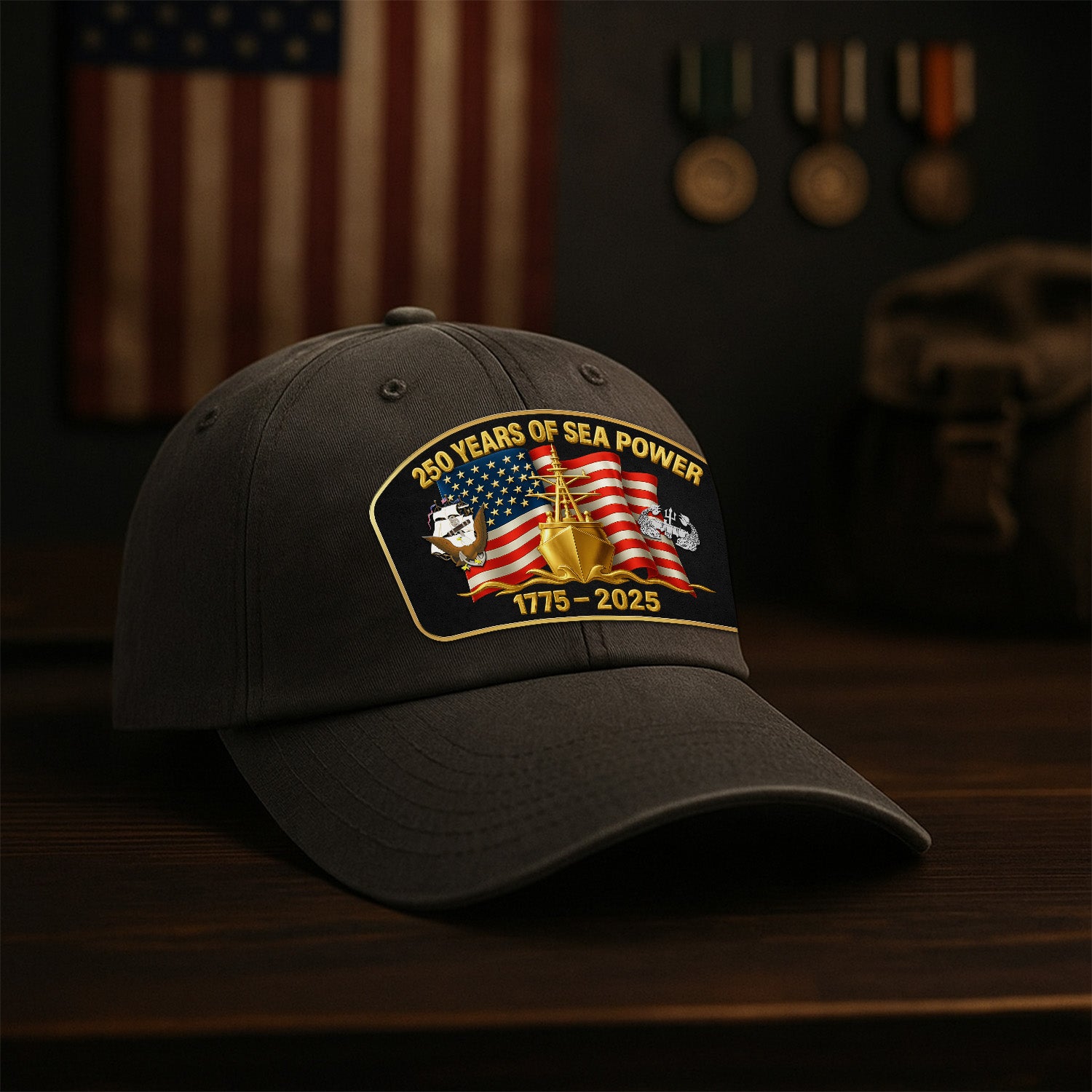 Custom Ranks & Text Premium Washed Denim Cap DC023