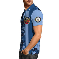 Custom Rank & Text Polo Shirt – Digital Camo Veteran Edition with 250th Anniversary