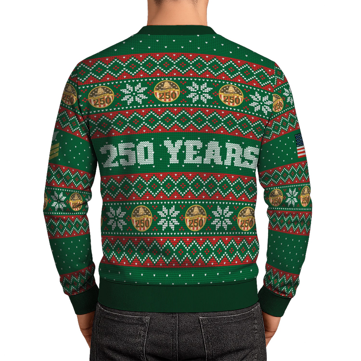 Personalized US Navy Christmas Ugly Sweater UST024
