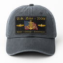 Premium Washed Denim Cap – Embroidered-Effect Print DC001