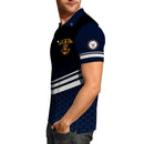 US Navy Polo Shirt – Chevron Stripes & Hex Pattern Custom Rank Edition