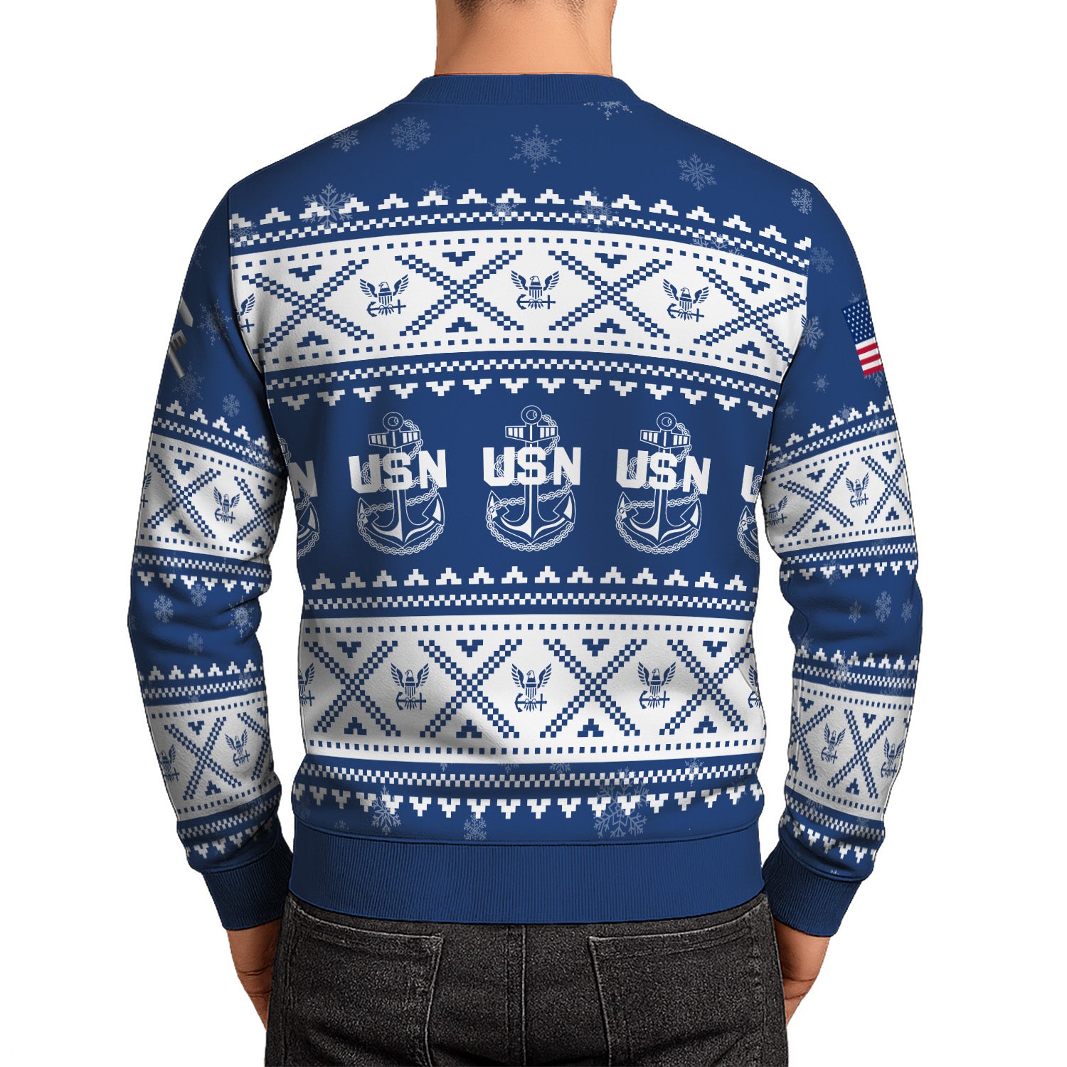 Personalized US Navy Christmas Ugly Sweater UST010