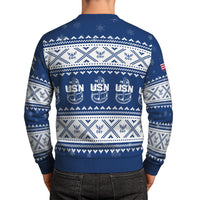 Personalized US Navy Christmas Ugly Sweater UST010
