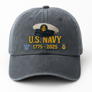 Premium Washed Denim Cap – Embroidered-Effect Print DC0010