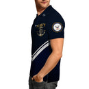 US Navy 250th Anniversary Polo Shirt – Anchor Crest Design with Custom Rank