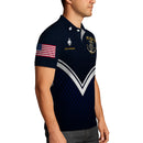 US Navy 250th Anniversary Polo Shirt – Anchor Crest Design with Custom Rank