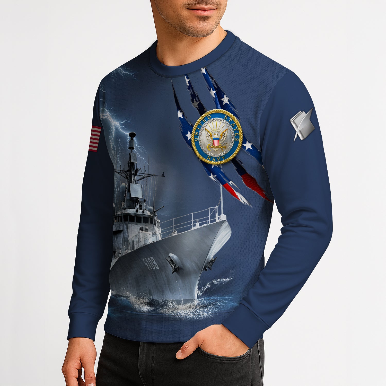 Personalized US Navy Sweatshirt KRSTS03