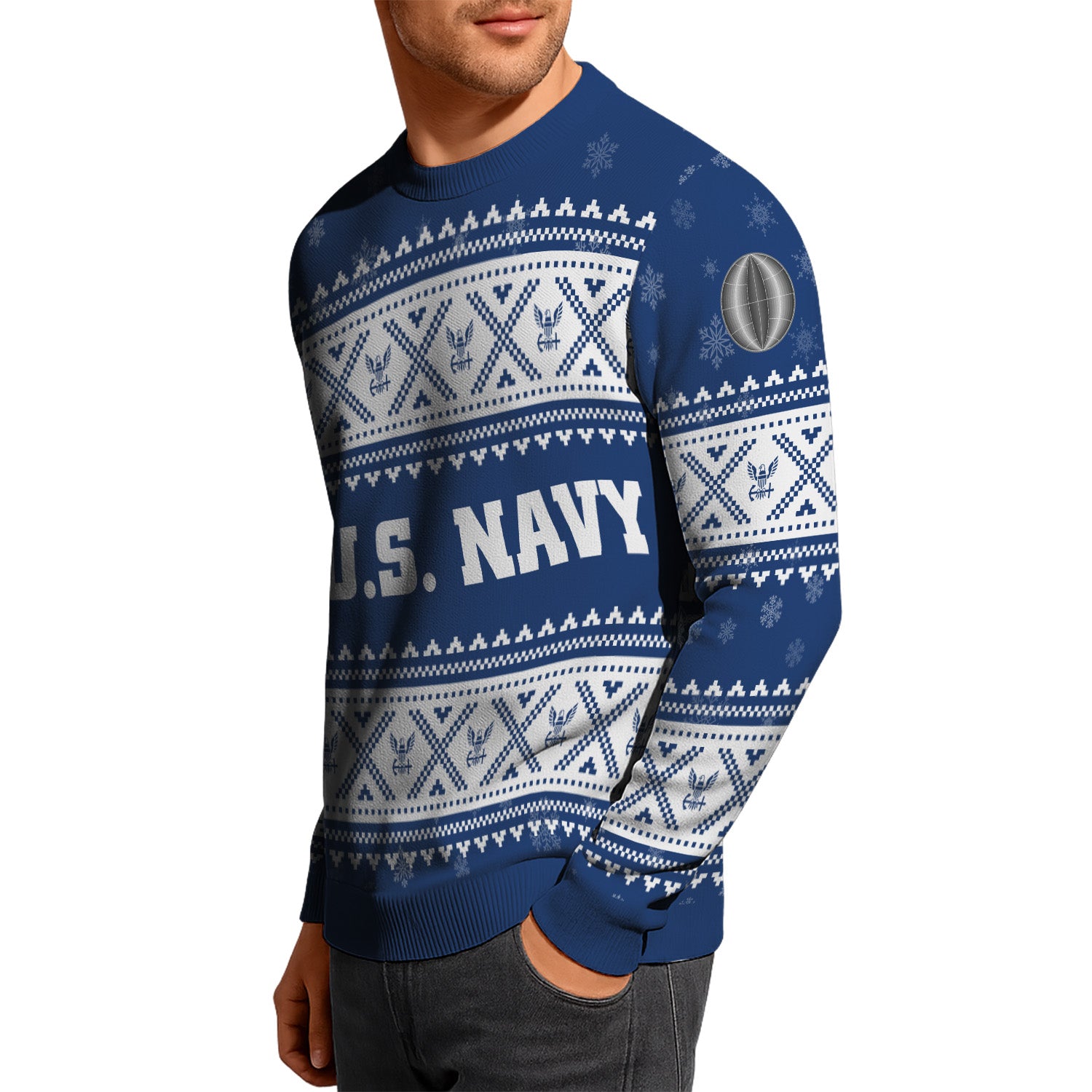 Personalized US Navy Christmas Ugly Sweater UST010