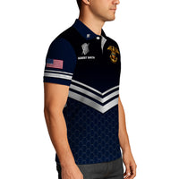 US Navy Polo Shirt – Chevron Stripes & Hex Pattern Custom Rank Edition