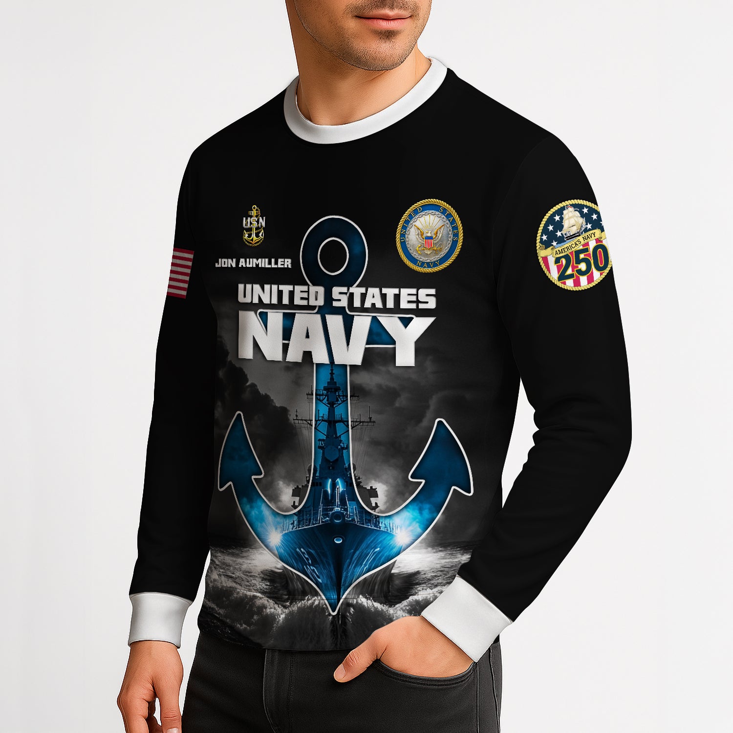 Personalized US Navy Sweatshirt KRSTS01