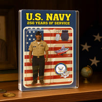 Personalized US NAVY 250th Years Of Service Figure Style Acrylic Plaque