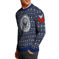 Personalized US Navy Christmas Ugly Sweater KRUST11