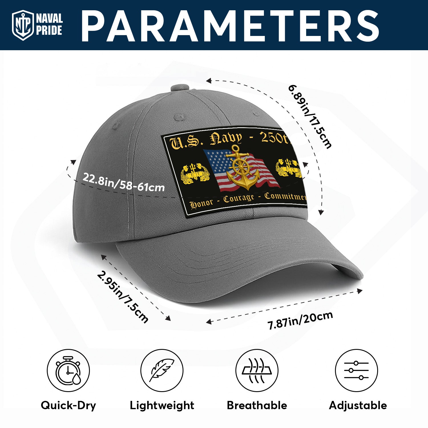 Custom Ranks & Text Premium Washed Denim Cap DC018