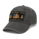 Premium Washed Denim Cap – Embroidered-Effect Print DC001
