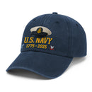 Premium Washed Denim Cap – Embroidered-Effect Print DC0010