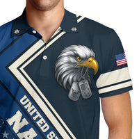 US Navy Polo Shirt – Bald Eagle & American Stars Custom Veteran