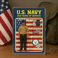 Personalized US NAVY 250th Years Of Service Figure Style Acrylic Plaque