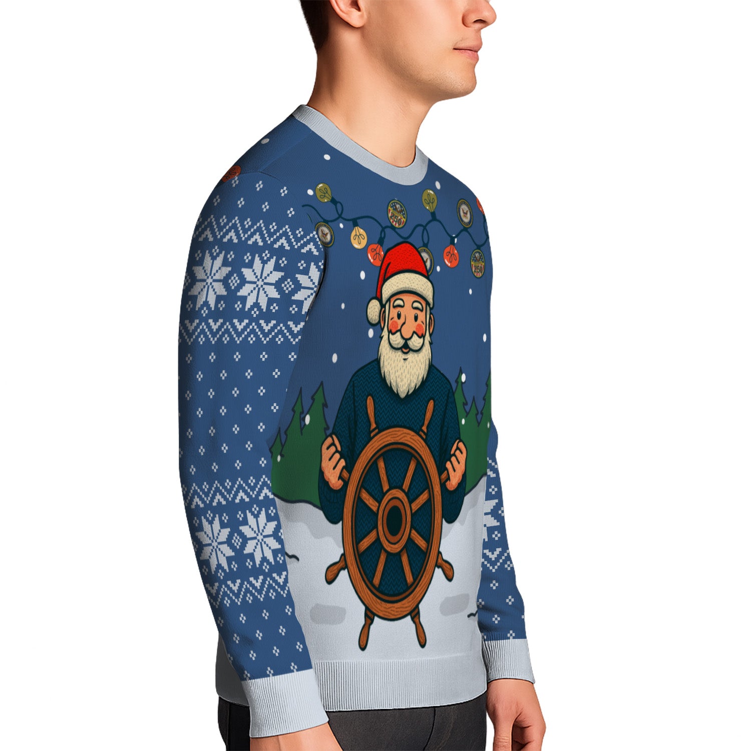 US Navy Caption Christmas Ugly Sweater