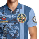 Custom Rank & Text Polo Shirt – Digital Camo Veteran Edition with 250th Anniversary