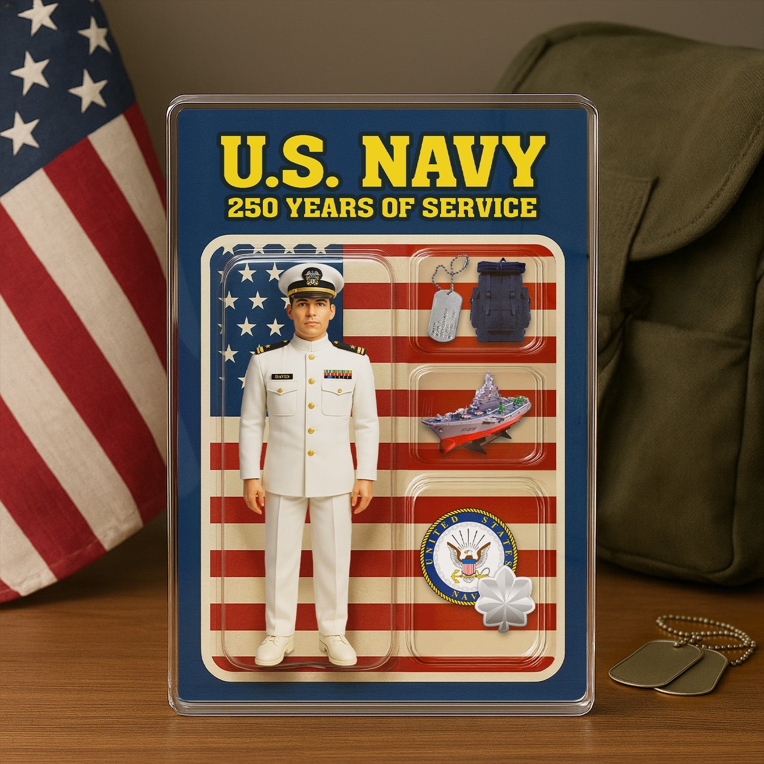 Personalized Acrylic Plaque with White Uniform