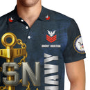 US Navy Polo Shirt – Bold Anchor Design with Custom Rank, Text & Years