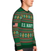 Personalized US Navy Christmas Ugly Sweater UST024
