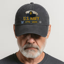 Premium Washed Denim Cap – Embroidered-Effect Print DC0010
