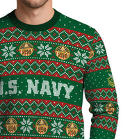 Personalized US Navy Christmas Ugly Sweater UST024