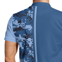 Custom Rank & Text Polo Shirt – Digital Camo Veteran Edition with 250th Anniversary