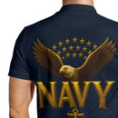 US Navy 250th Anniversary Polo Shirt – Sailor Cap Design with Custom Rank